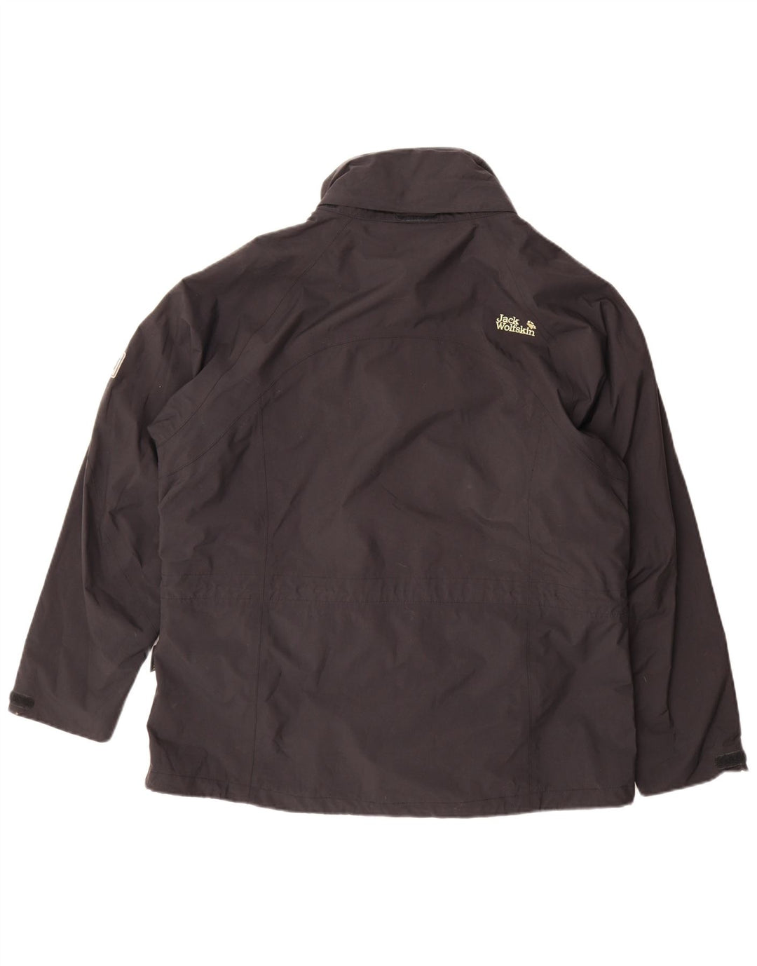 Jack Wolfskin Γυναικείο Oversized Αδιάβροχο Μπουφάν UK 18/20 XL Μαύρο Πολυαμίδιο