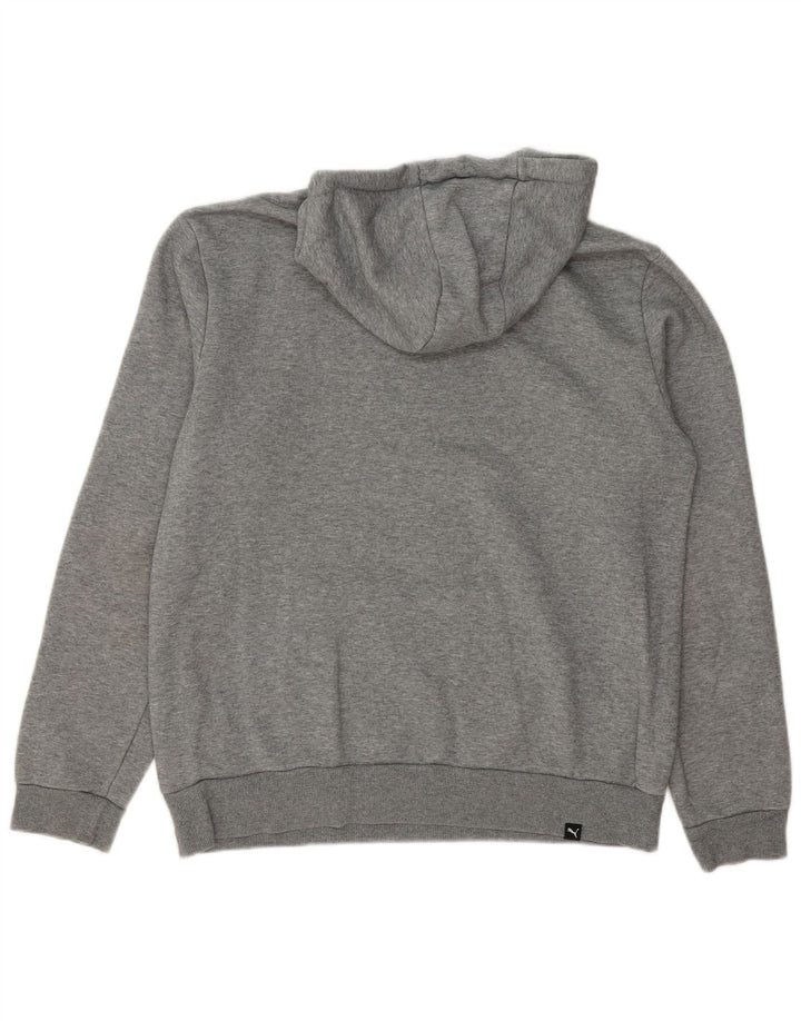 PUMA Mens Graphic Hoodie Jumper Medium Grey Cotton