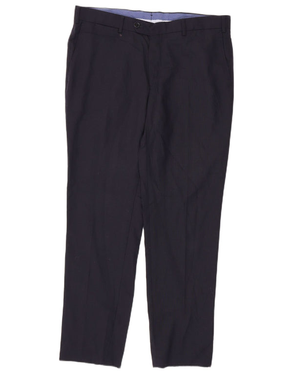 Massimo Dutti Ανδρικό κωνικό παντελόνι EU 42 Large W32 L29 Navy Blue Wool