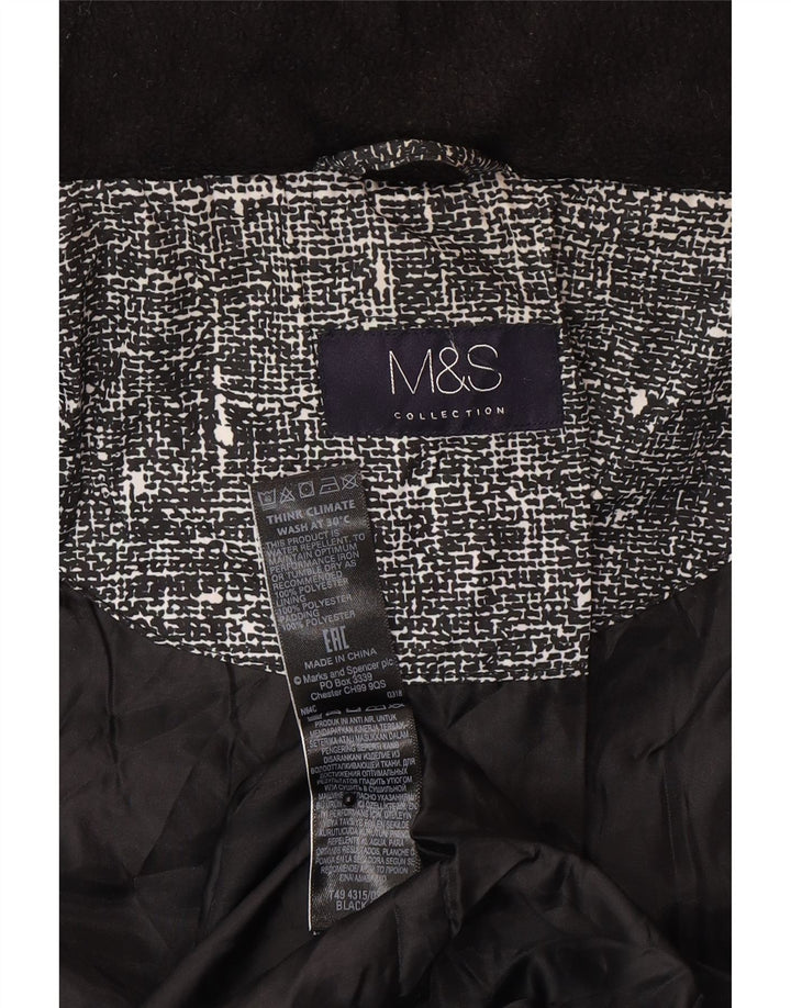 Marks & Spencer Γυναικείο καπιτονέ μπουφάν UK 20 2XL Μαύρες λυγίδες πολυεστέρα