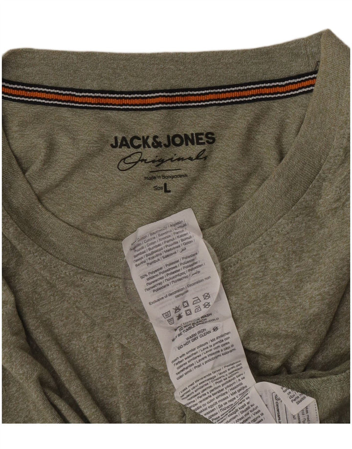 Jack & Jones Ανδρικό T-Shirt Top μεγάλο χακί βαμβακερό