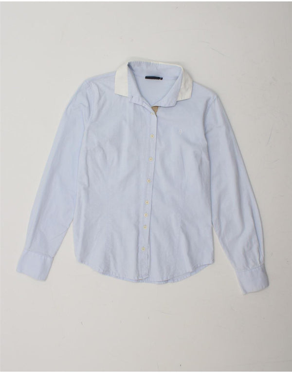 CONTE OF FLORENCE Womens Shirt UK 12 Medium Blue Cotton
