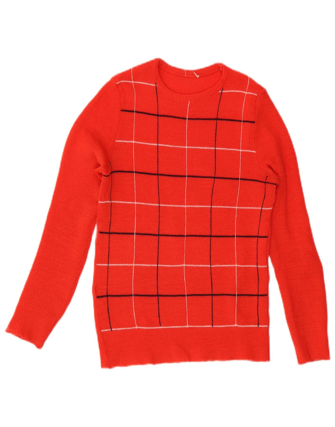 Vintage γυναικείο πουλόβερ με λαιμόκοψη UK 8 Small Red Check
