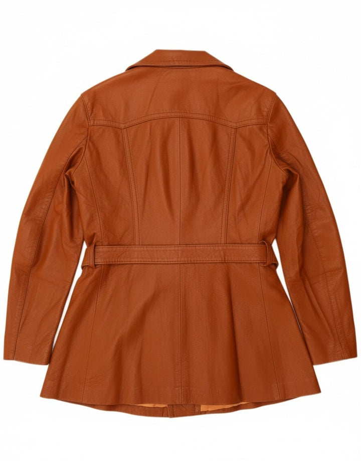 Vintage Γυναικείο Δερμάτινο Μπουφάν UK 14 Δερμάτινο Μεσαίο Καφέ