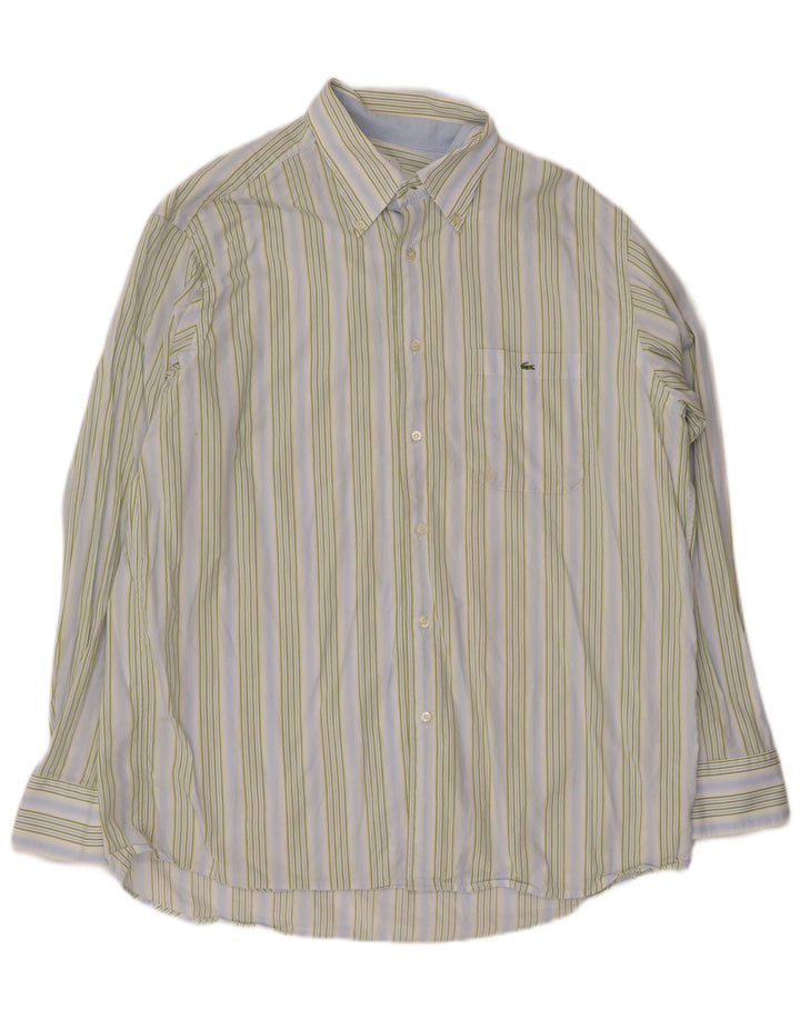 Ανδρικό πουκάμισο Lacoste νούμερο 44 XL Μπλε ριγέ βαμβακερό