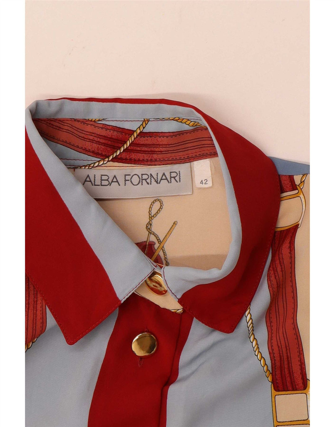 Alba Fornari Γυναικείο πουκάμισο γραφικό Μπλούζα IT 42 Medium Πολύχρωμο