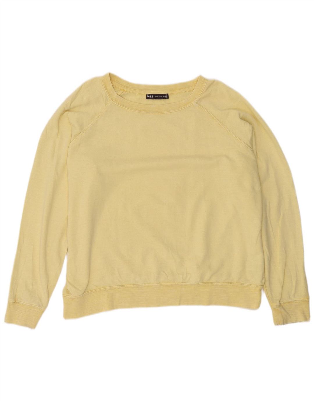 Marks & Spencer Γυναικεία φούτερ υπερμεγέθη Jumper UK 18 XL κίτρινο βαμβακερό