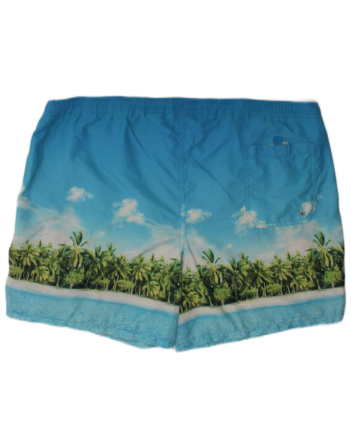 Ανδρικά γραφικά σορτς κολύμβησης Marks & Spencer XL Blue Polyamide Beach