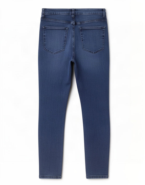 Topshop Womens Crop Distressed Skinny Jeans W34 L26 Blue Cotton