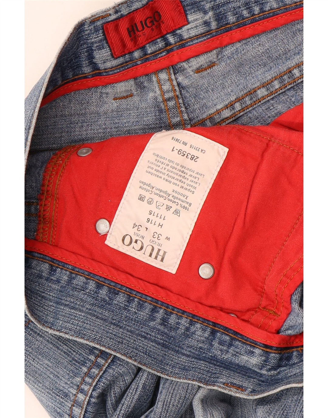 HUGO BOSS Ανδρικό Μποτάκι Τζιν W34 L30 Μπλε Βαμβακερό