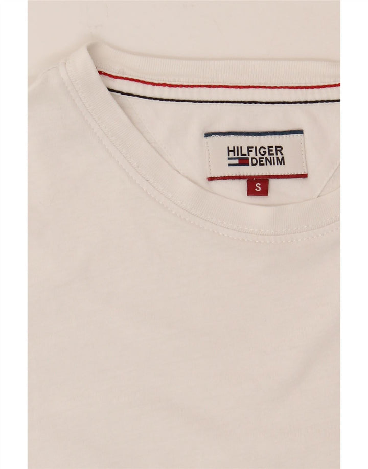 TOMMY HILFIGER Mens T-Shirt Top Small White Cotton Vintage Tommy Hilfiger and Second-Hand Tommy Hilfiger from Messina Hembry 