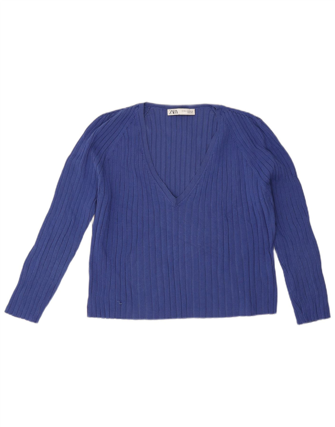 Zara Γυναικείο Μπλουζάκι 3/4 Μανίκι UK 20 2XL Μπλε βισκόζη