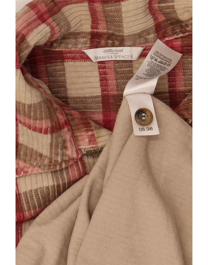 Ανδρικό κοτλέ πουκάμισο MARKS & SPENCER Μέγεθος 16 Μεγάλο μπεζ βαμβακερό καρό