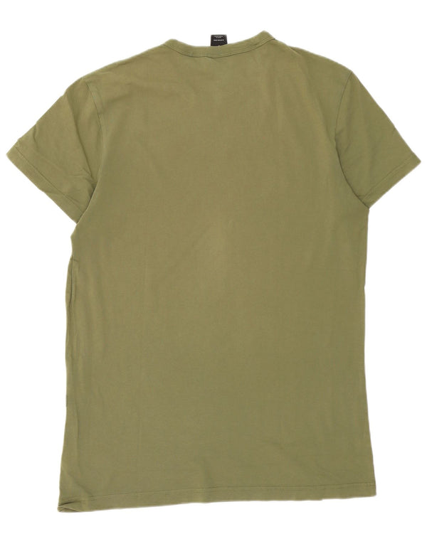 G-Star Mens Graphic T-Shirt Top Large Khaki Cotton