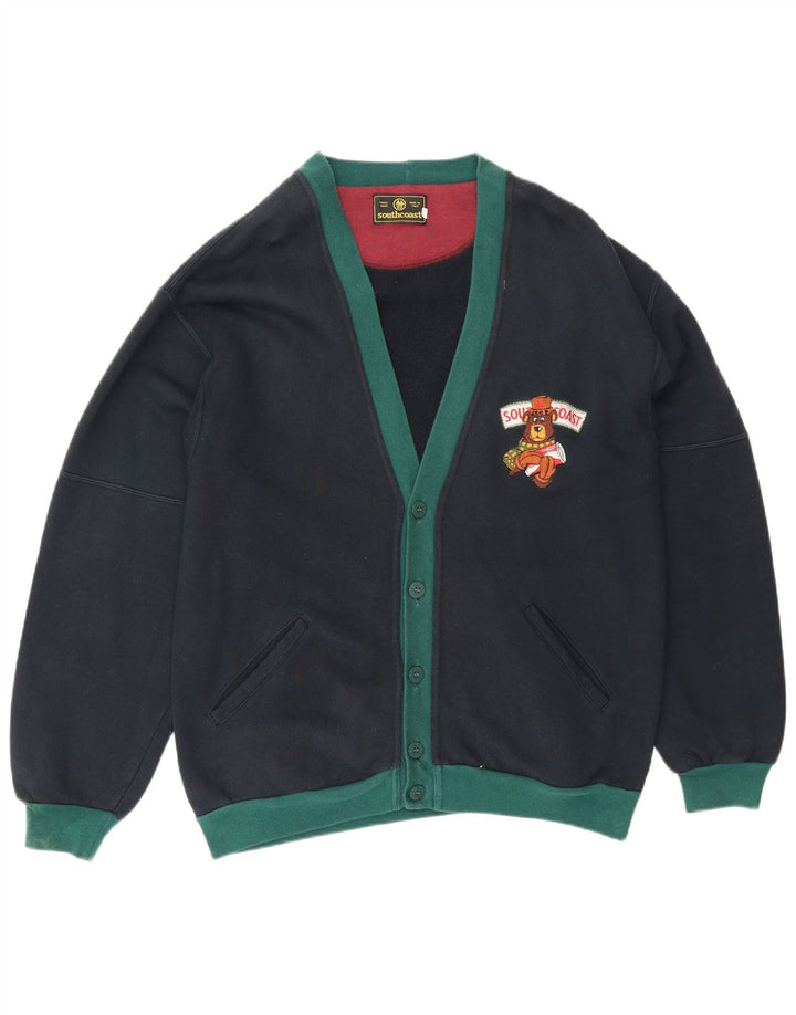 Ανδρικό πουλόβερ με ζακέτα South Coast IT 48 Medium Navy Blue Colourblock