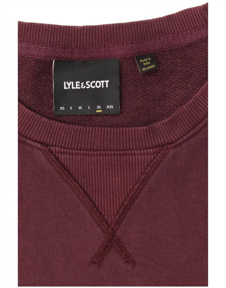 LYLE & SCOTT Mens Sweatshirt Jumper XL Maroon Cotton