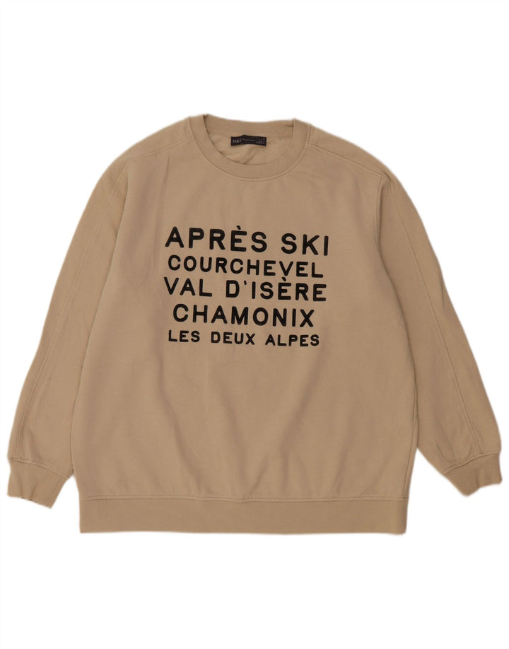 Ανδρικό γραφικό φούτερ Marks & Spencer, μεσαίο μπεζ βαμβακερό