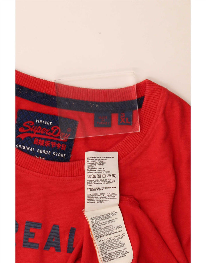 Superdry Ανδρικό γραφικό τοπ μακρυμάνικο 3XL κόκκινο βαμβακερό μοντέρνο