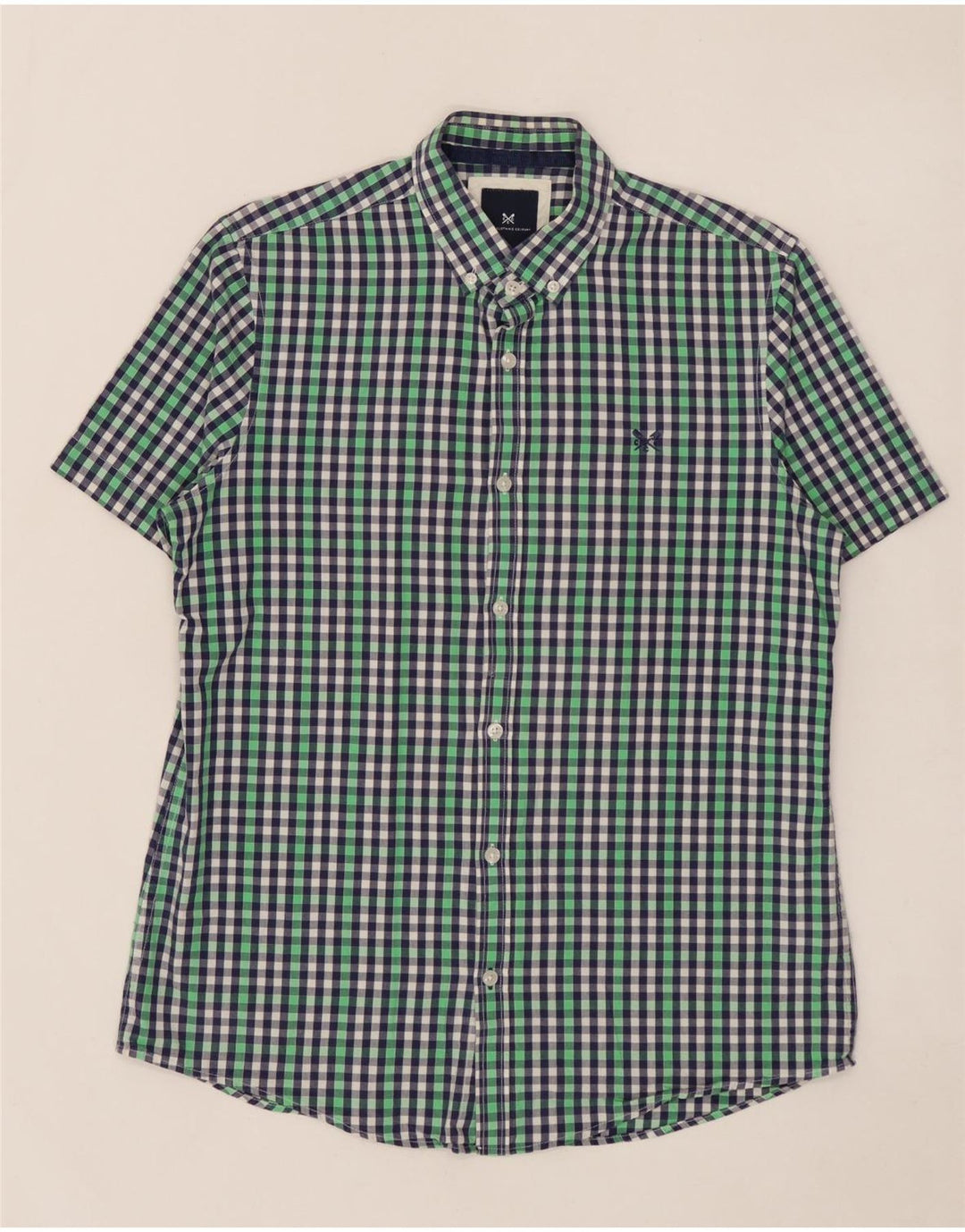 CREW CLOTHING Ανδρικό κοντομάνικο πουκάμισο μεσαίο πολύχρωμο βαμβακερό Gingham