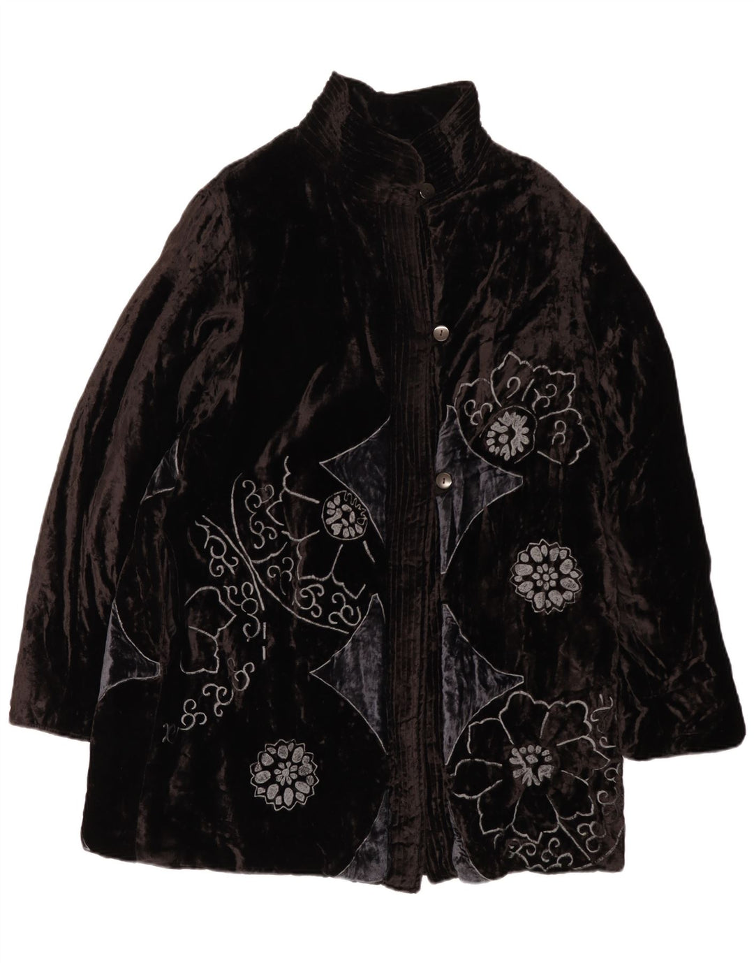 Γυναικείο παλτό Nitya Oversized Velvet EU 38 Medium Black Floral