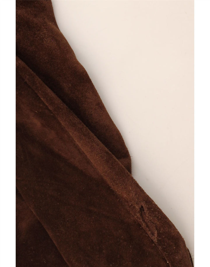 Vintage Γυναικείο Oversized Windbreaker Jacket UK 14 Medium Brown Δερμάτινο