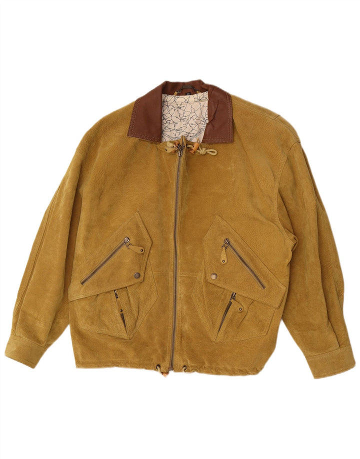 Ανδρικό Suede Jacket Front Line UK 40 Large Beige Leather