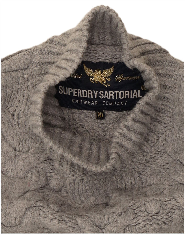 Superdry γυναικείο πουλόβερ υπερμεγέθη χελώνα με λαιμόκοψη UK 14 Medium Grey