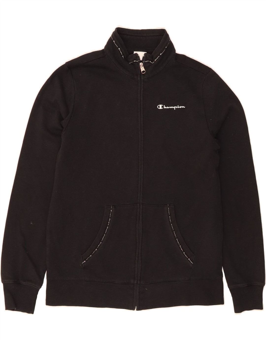 CHAMPION Mens Graphic Tracksuit Top Jacket Large Black Cotton Vintage Champion and Second-Hand Champion from Messina Hembry 