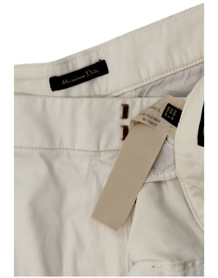 Massimo Dutti Γυναικείο σορτς Chino EU 38 Small W28 Λευκό βαμβακερό