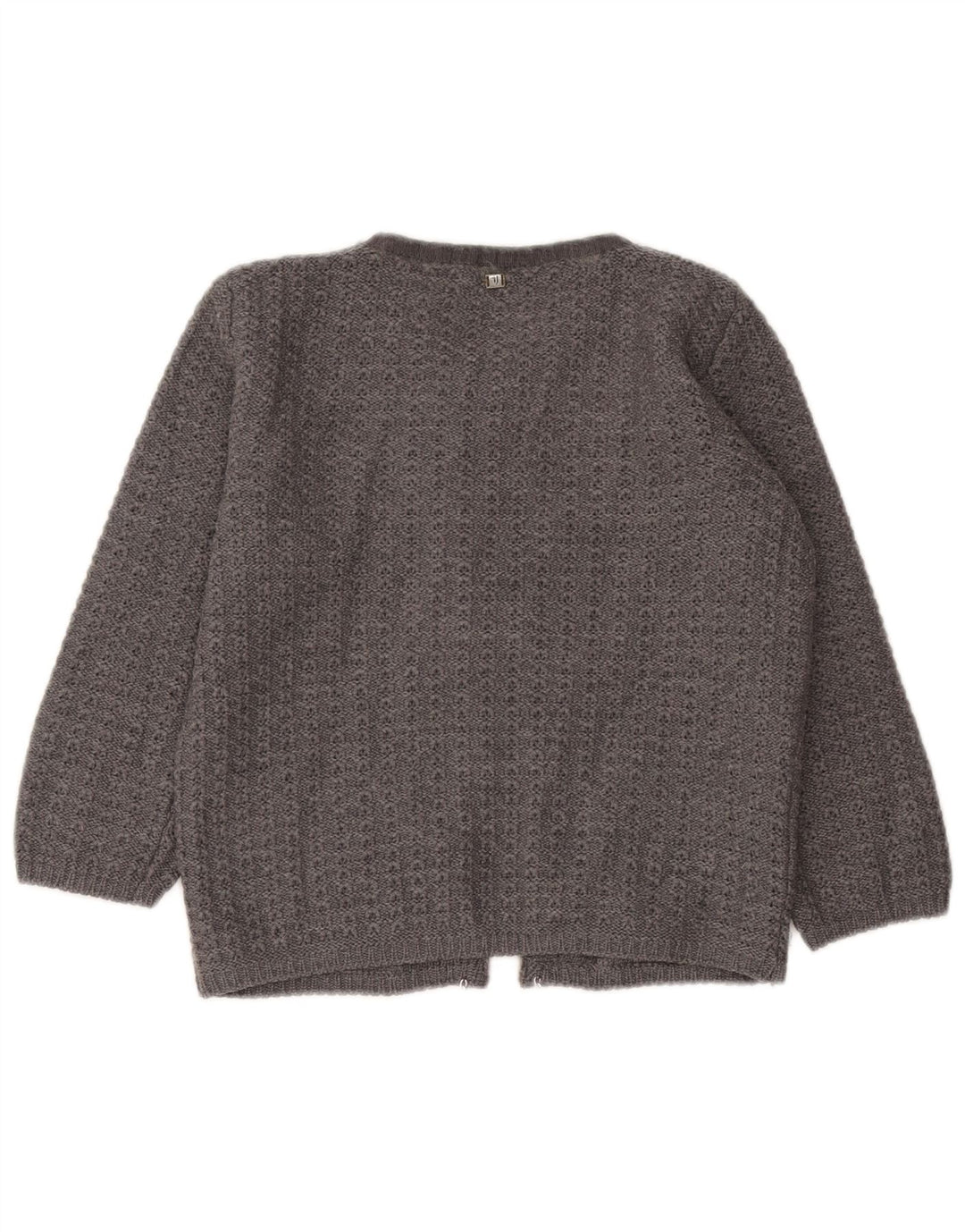 Trussardi Jeans Γυναικείο πουλόβερ 3/4 μανίκι Crop Cardigan UK 12 Medium Grey