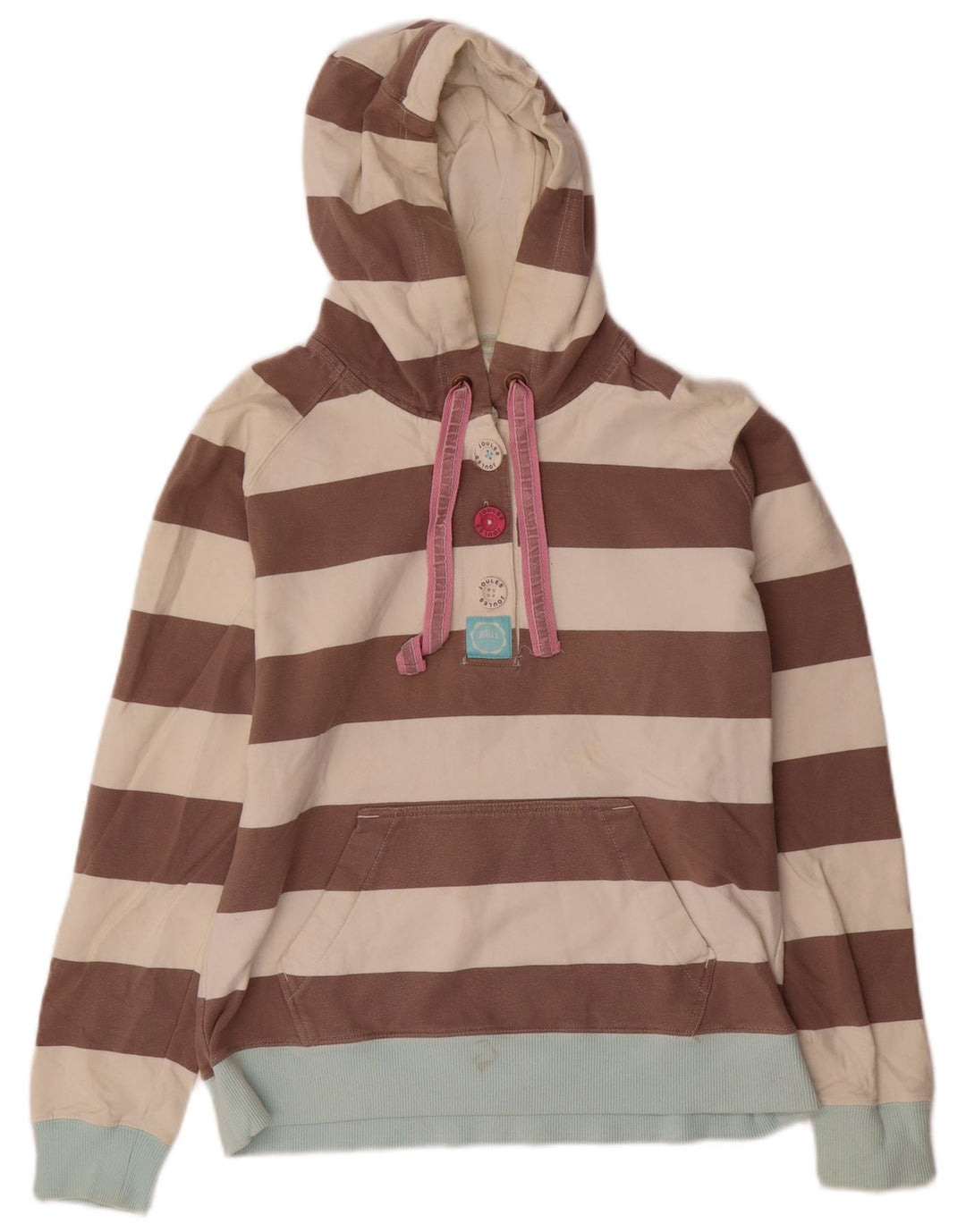 JOULES Γυναικείο Classic Fit Hoodie Jumper UK 12 Μεσαίο καφέ ριγέ