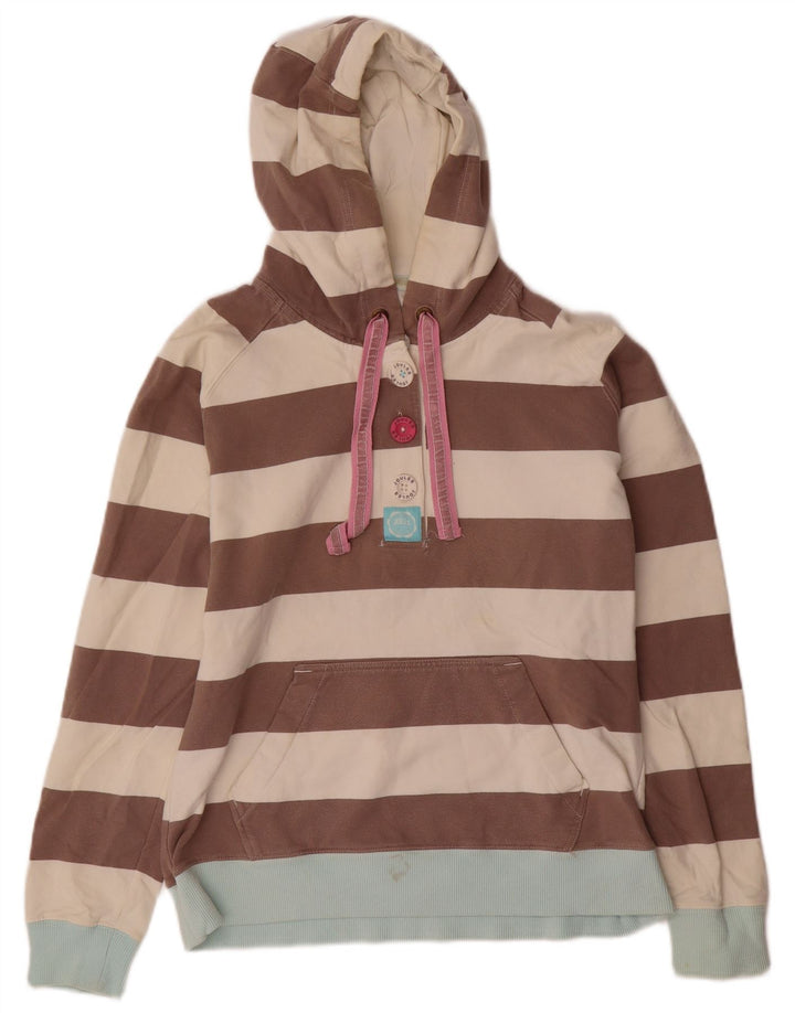 JOULES Γυναικείο Classic Fit Hoodie Jumper UK 12 Μεσαίο καφέ ριγέ