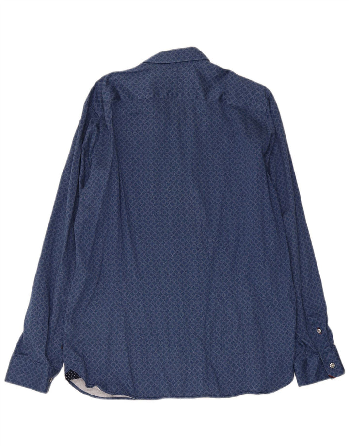 Ανδρικό πουκάμισο Ted Baker 5 XL Μπλε γεωμετρικό βαμβακερό