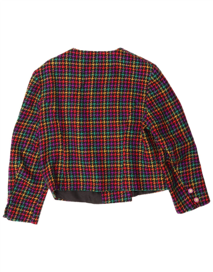 VINTAGE Γυναικείο Μπλέιζερ Διπλό Μπουφάν EU 44 XL Πολύχρωμο Έλεγχο