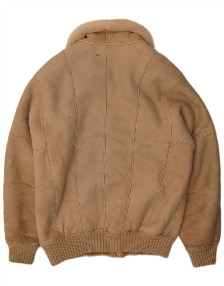 VINTAGE Ανδρικό Σέρπα Μπουφάν IT 56 3XL Μπεζ μαλλί