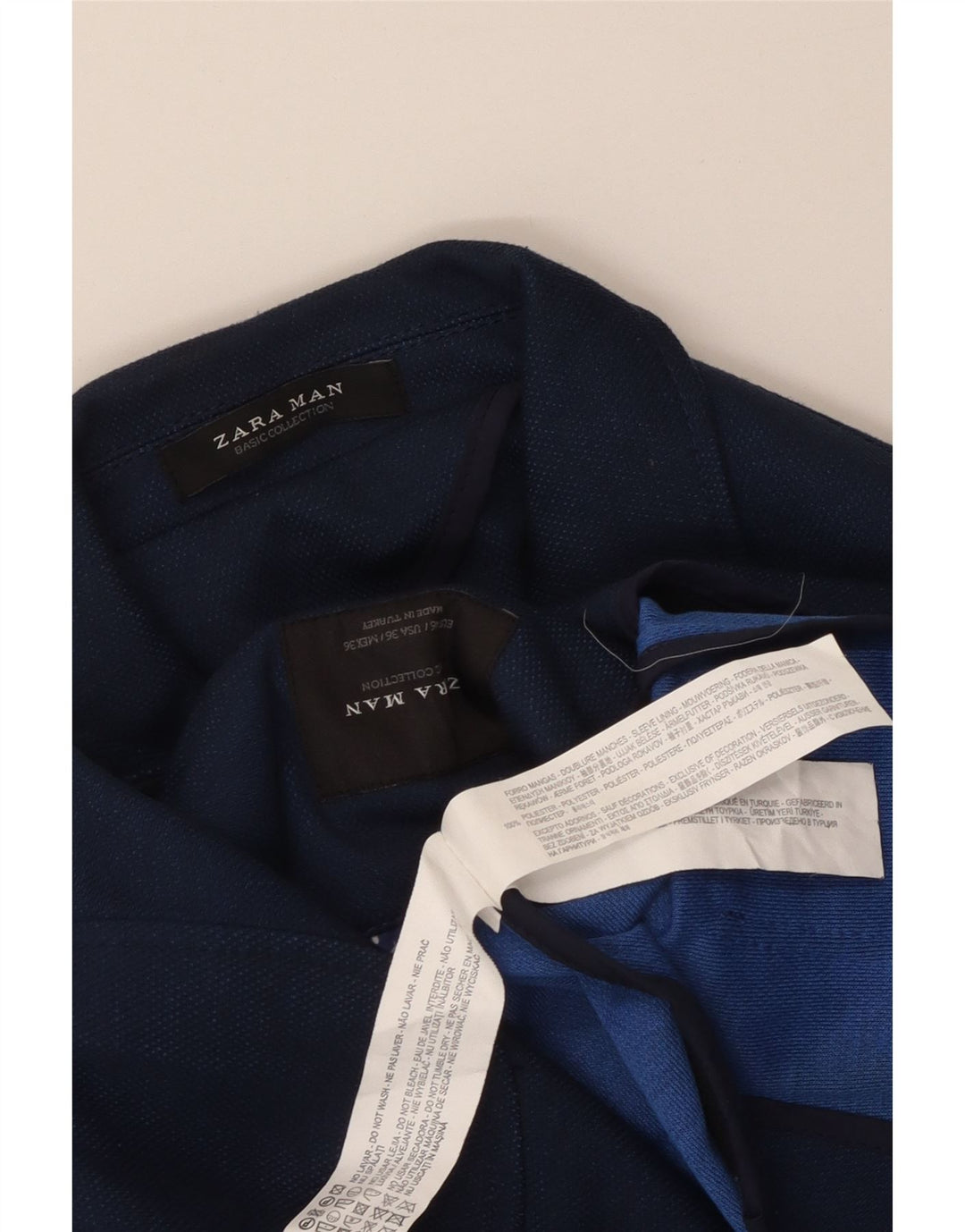 Zara Ανδρικό σακάκι μπλέιζερ με 2 κουμπιά EU 46 Small Navy Blue Polyester