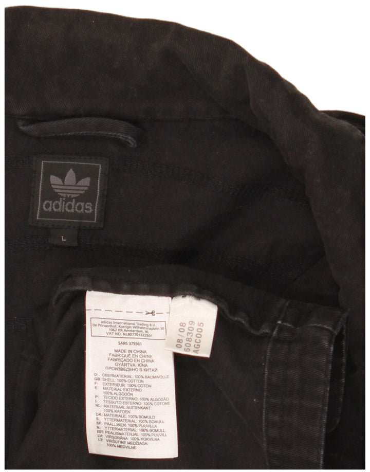 Ανδρικό στρατιωτικό μπουφάν Adidas UK 40 μεγάλο μαύρο βαμβακερό