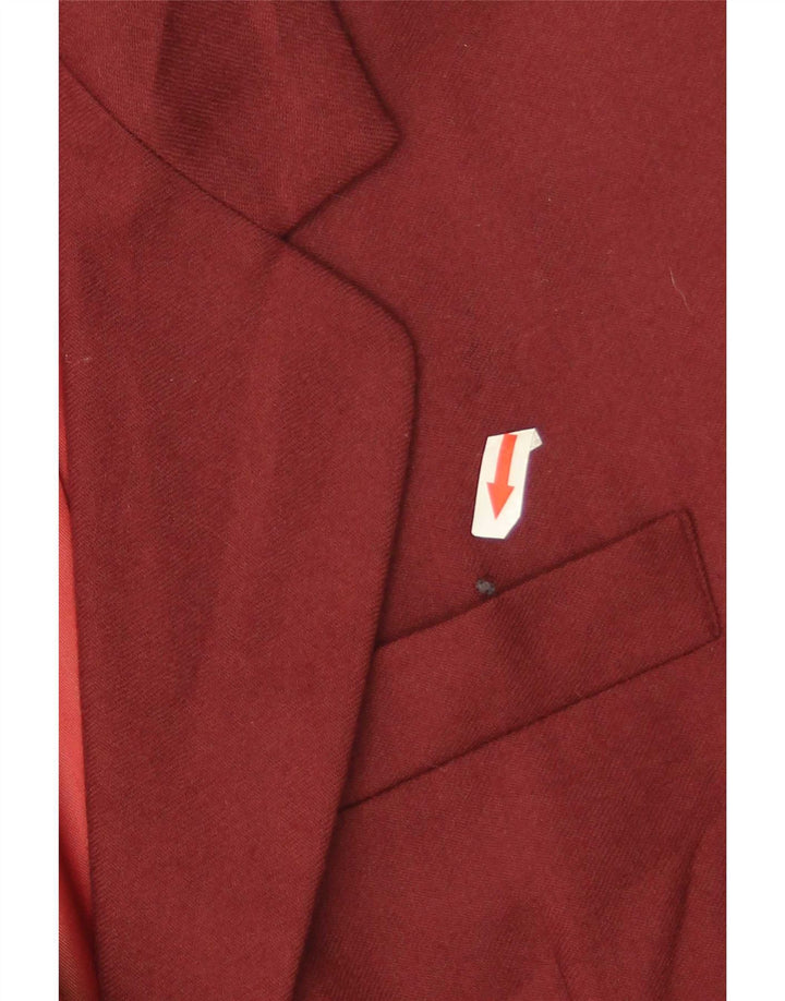Benetton Γυναικείο Μπουφάν blazer Crop 2 Button IT 44 Medium Burgundy Wool