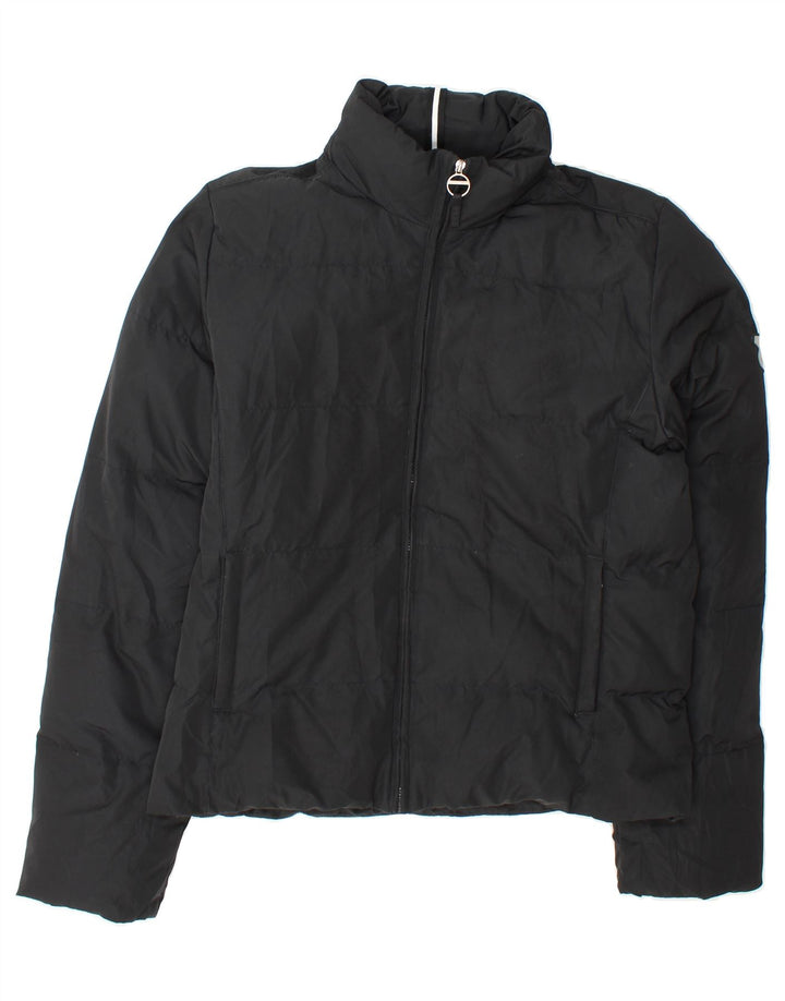 CHAMPION Womens Hooded Padded Jacket UK 16 Large Black Polyester Vintage Champion and Second-Hand Champion from Messina Hembry 