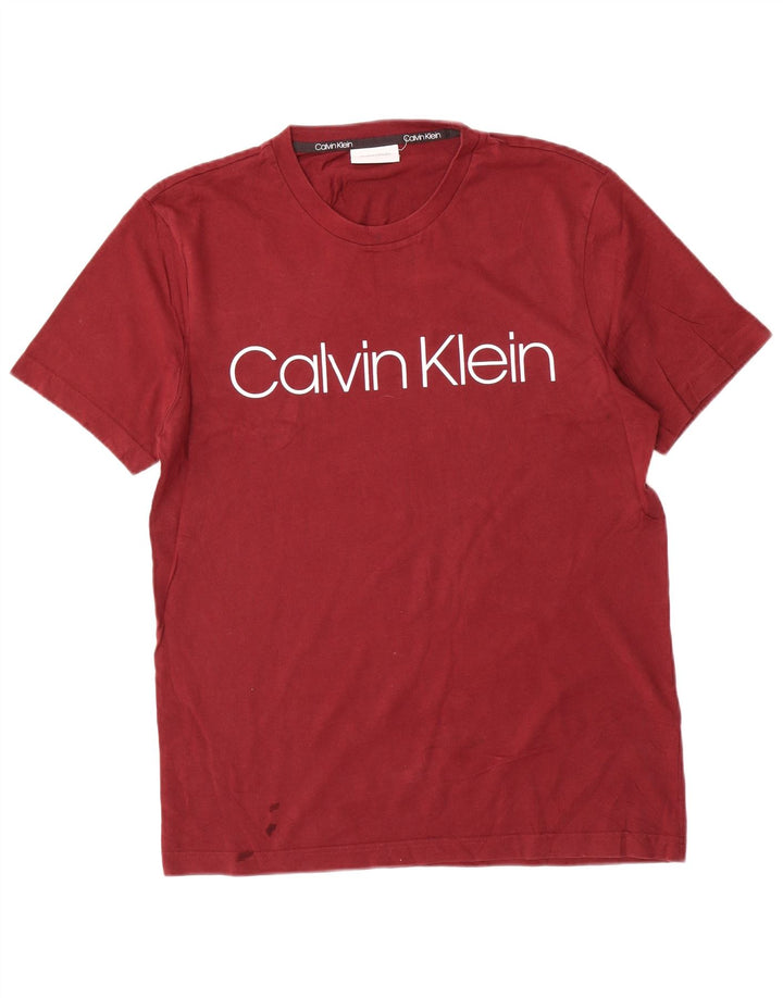 Ανδρικό γραφικό T-Shirt Calvin Klein Τοπ μεσαίο κόκκινο βαμβακερό