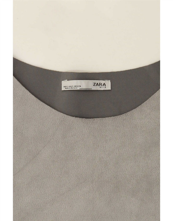 Zara Γυναικεία Μπλούζα Τοπ UK 10 Small Grey Colourblock