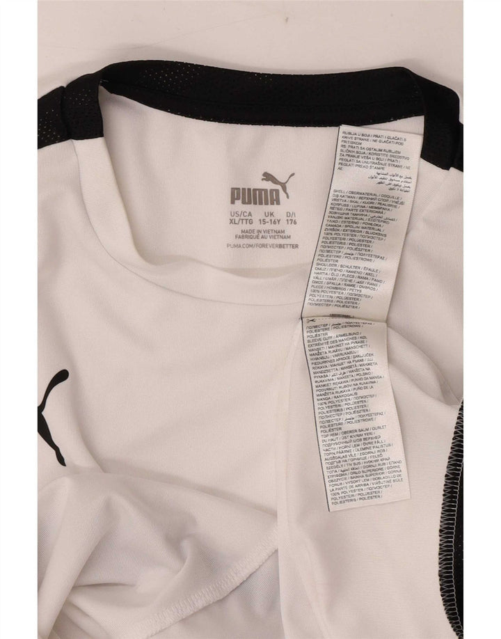 Puma Boys T-Shirt Top 15-16 ετών Λευκό Colourblock Πολυεστέρας