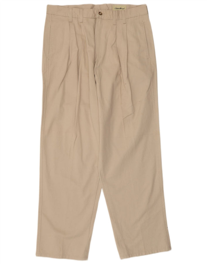 Eddie Bauer Ανδρικό παντελόνι Chino με καρφίτσα W34 L30 Μπεζ βαμβακερό
