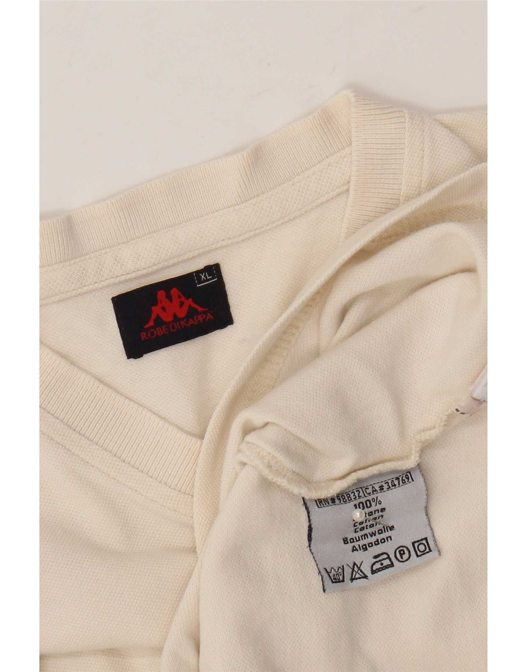 Kappa Ανδρικό T-Shirt Top XL Μπεζ βαμβακερό