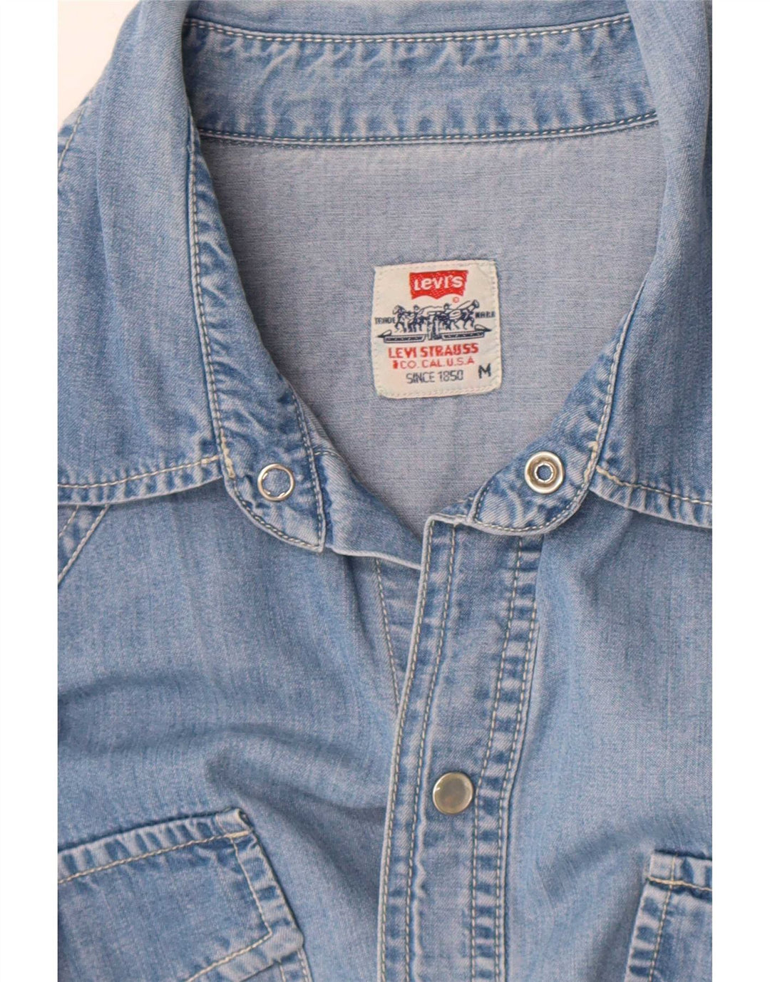 Ανδρικό κοντομάνικο τζιν πουκάμισο Levi's μεσαίο μπλε
