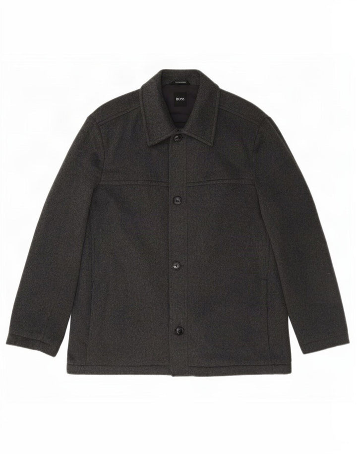 Ανδρικό πανωφόρι Hugo Boss IT 52 XL Γκρι μαλλί