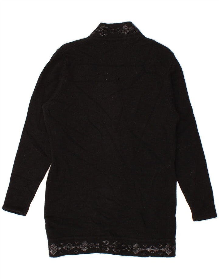 BENETTON Womens Longline Cardigan Sweater IT 46 Large Black Argyle/Diamond Vintage Benetton and Second-Hand Benetton from Messina Hembry 