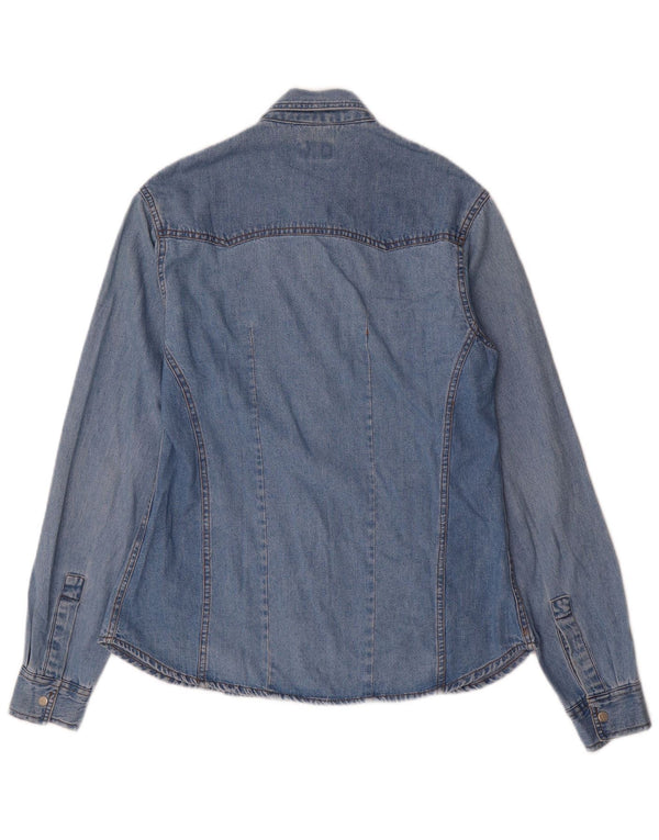 Vintage γυναικείο τζιν πουκάμισο UK 18 XL μπλε βαμβακερό