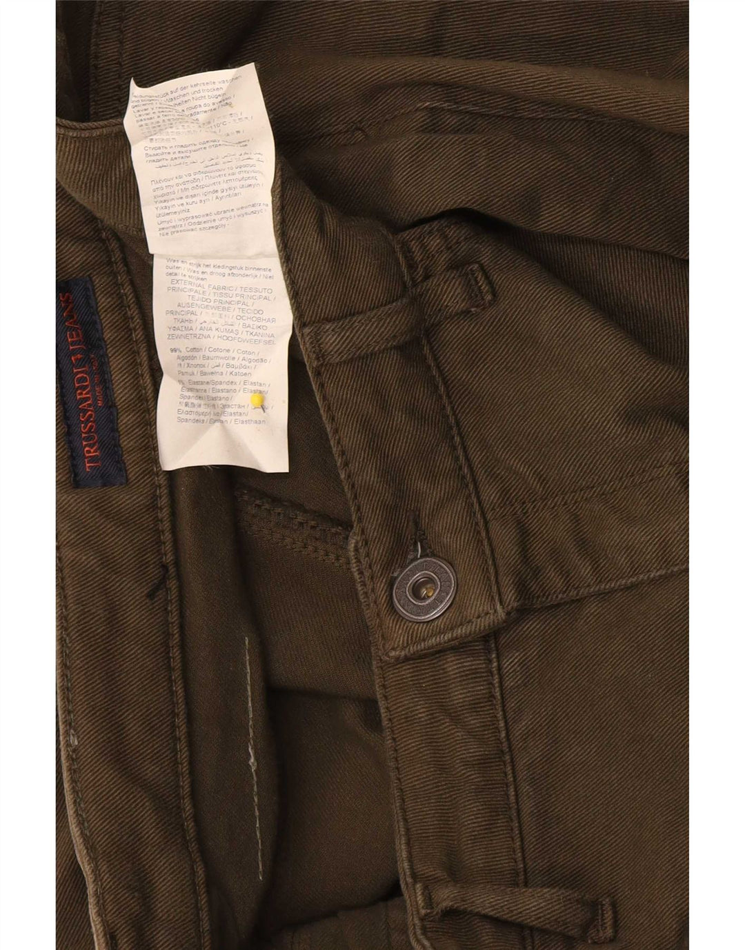 Trussardi Γυναικείο Τζιν μποτάκι W31 L31 Χακί βαμβακερό