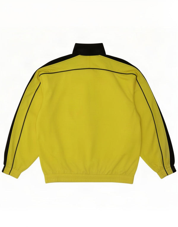 Diadora Mens Tracksuit Top Jacket UK 36 Small Yellow Colourblock Polyester
